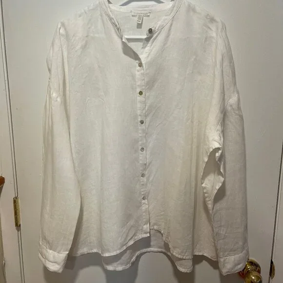 Eileen Fisher Linen Blouse - Picture 1 of 6